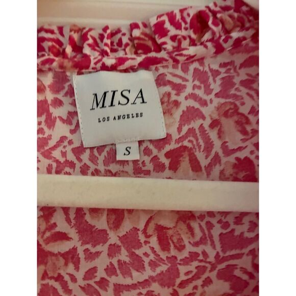 MISA Los Angeles Pink Floral Tiered Mini Dress - Size Small - Picture 3 of 5